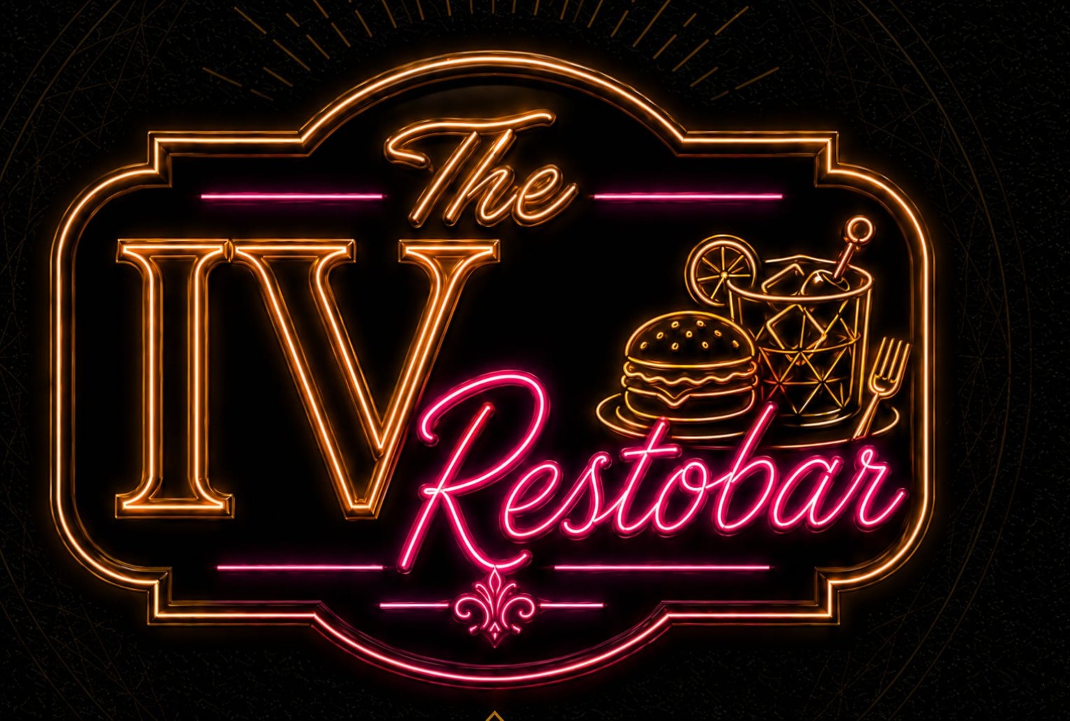 The IV Restobar neon logo